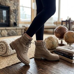 Timberland Taupe Nubuck Lace-Up Hiking Boots